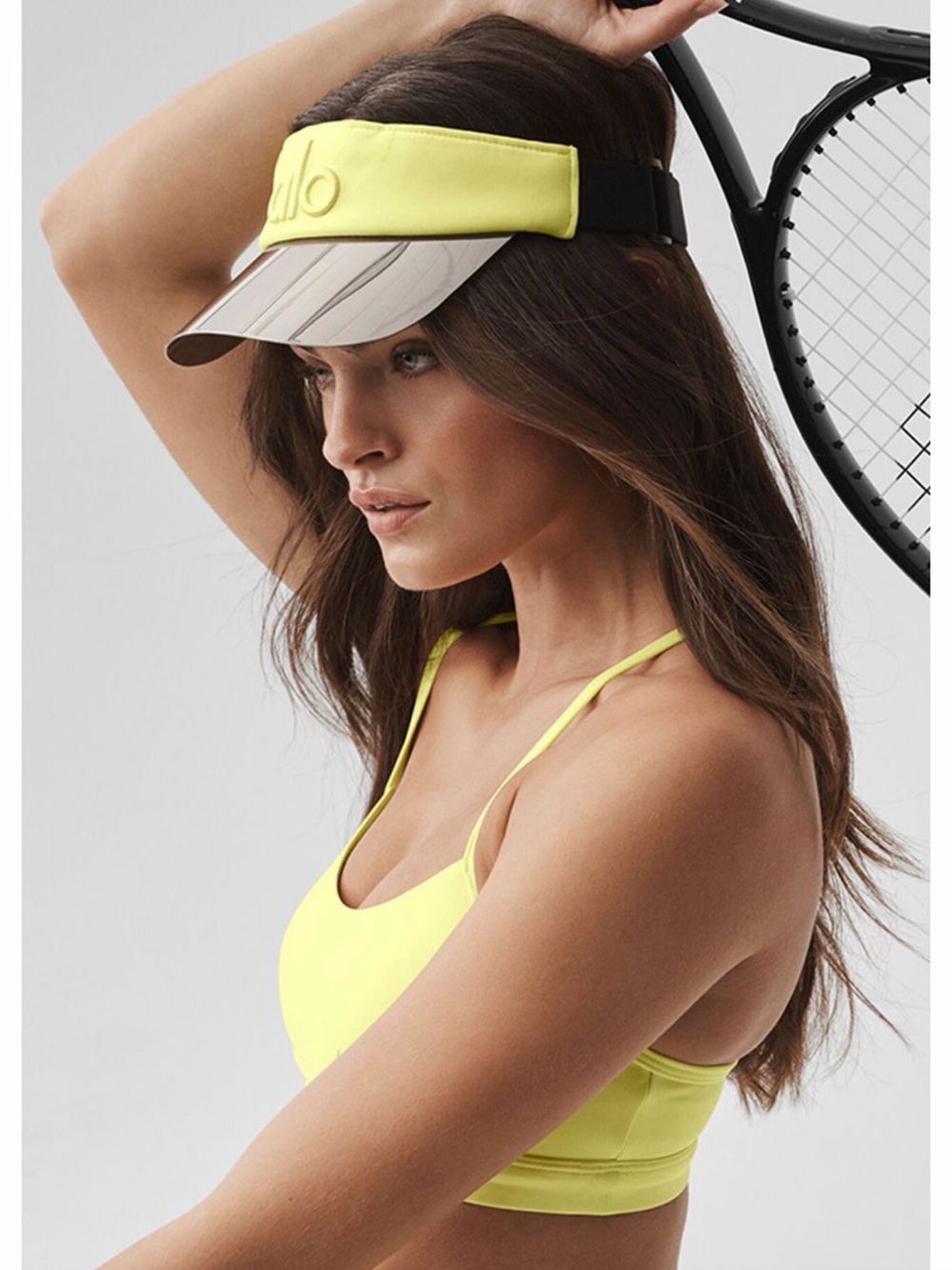 ALO Yoga Neon Yellow Visor with Clear Brim